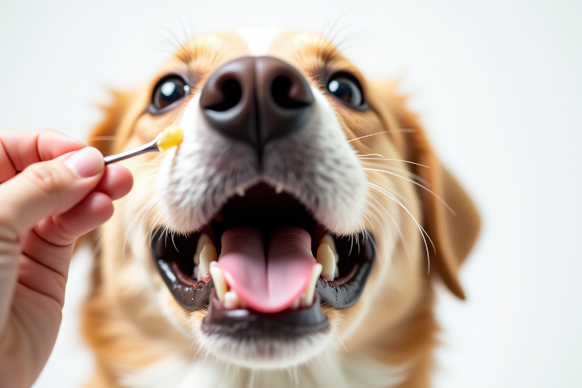 Gros plan sur dents et gencives saines de chien