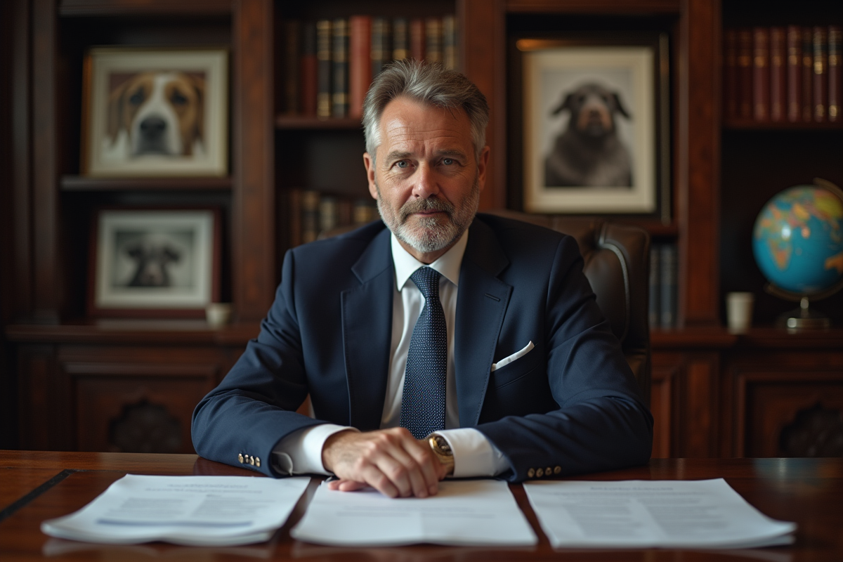 Homme policymaker en bureau examinant documents législatifs